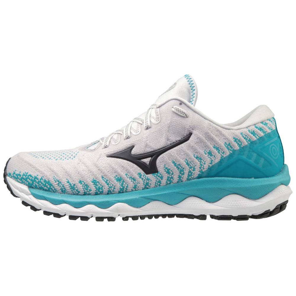 Mizuno Wave Sky 4 WAVEKNIT™ - Bayan Koşu Ayakkabısı - Beyaz/Mavi Türkiye (LZVUPJ-519)